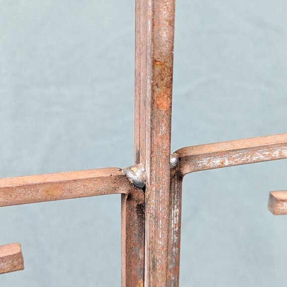 Vintage Wrought Iron Mug Holder  Metal Coffee Cup Stand Rustic 16" x 8" Holds 4 - Picture 7 of 16